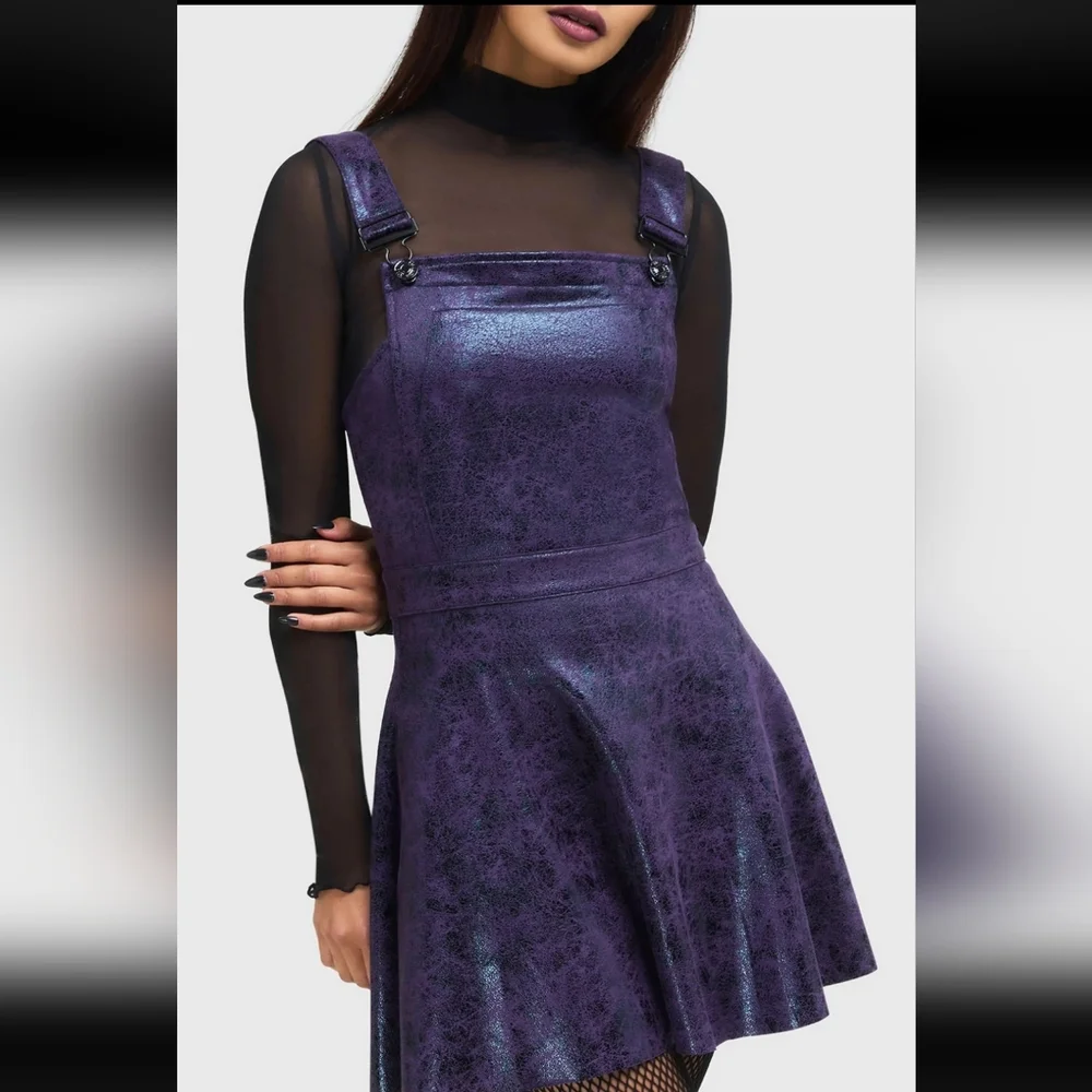 Killstar Shimmering Purple Mini Dress - Picture 5 of 7